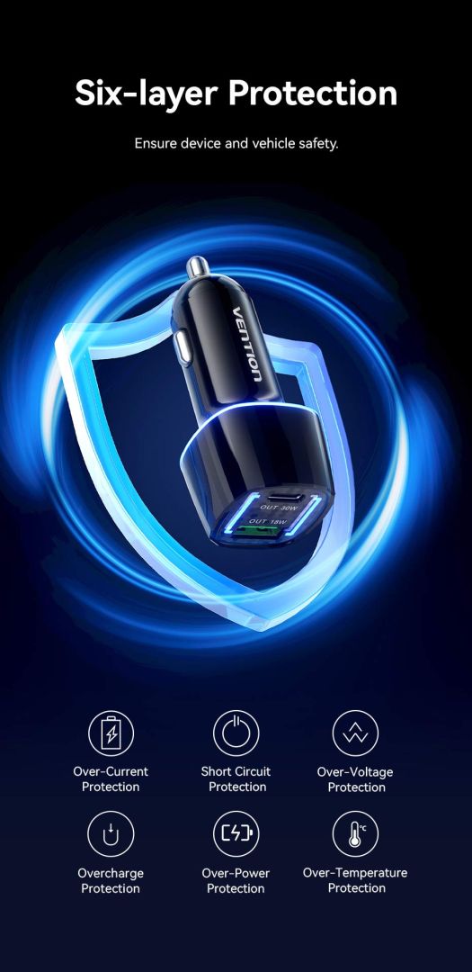 Vention Car Charger Black