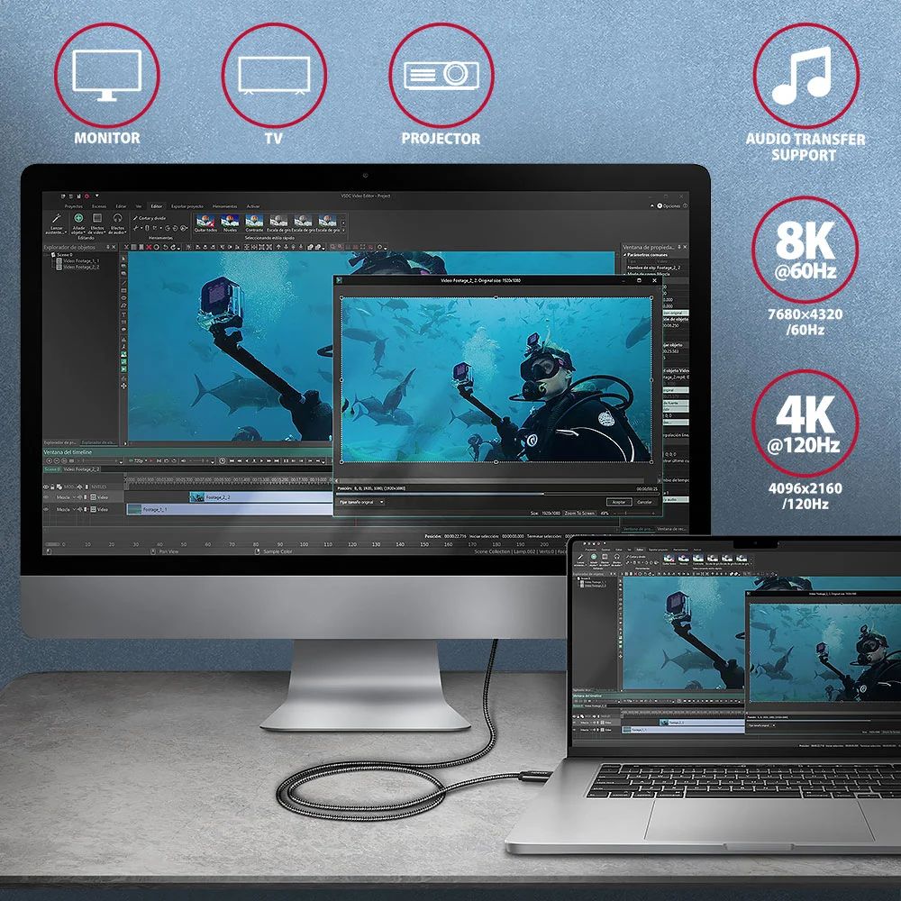 AXAGON BUCM4X-CM05AB NEWGEN USB-C <> USB-C 4 Gen 3x2 Cable 0,5m Black