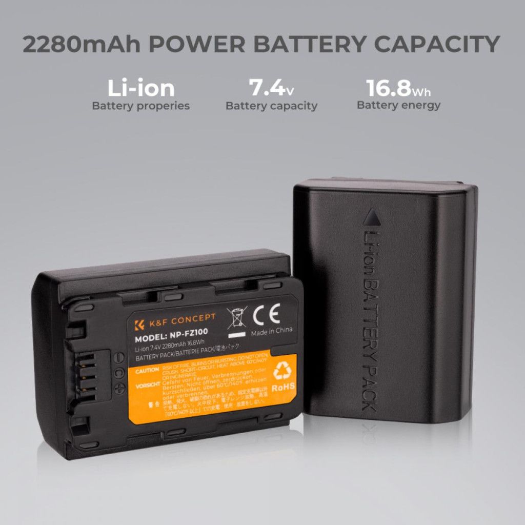 K&F Concept FZ100 akkumulátor 2280mAh