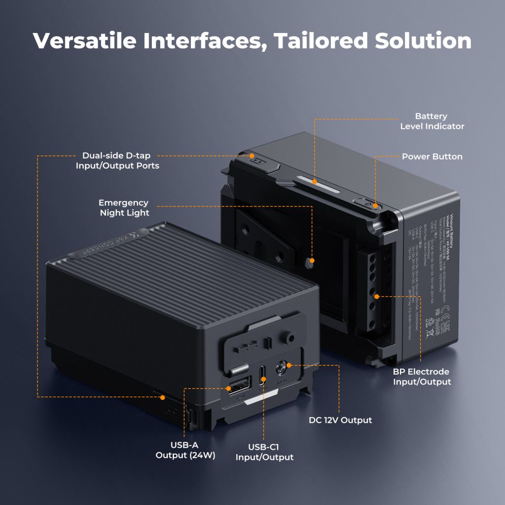K&F Concept V-Mount 6700mAH Powerbank Grey
