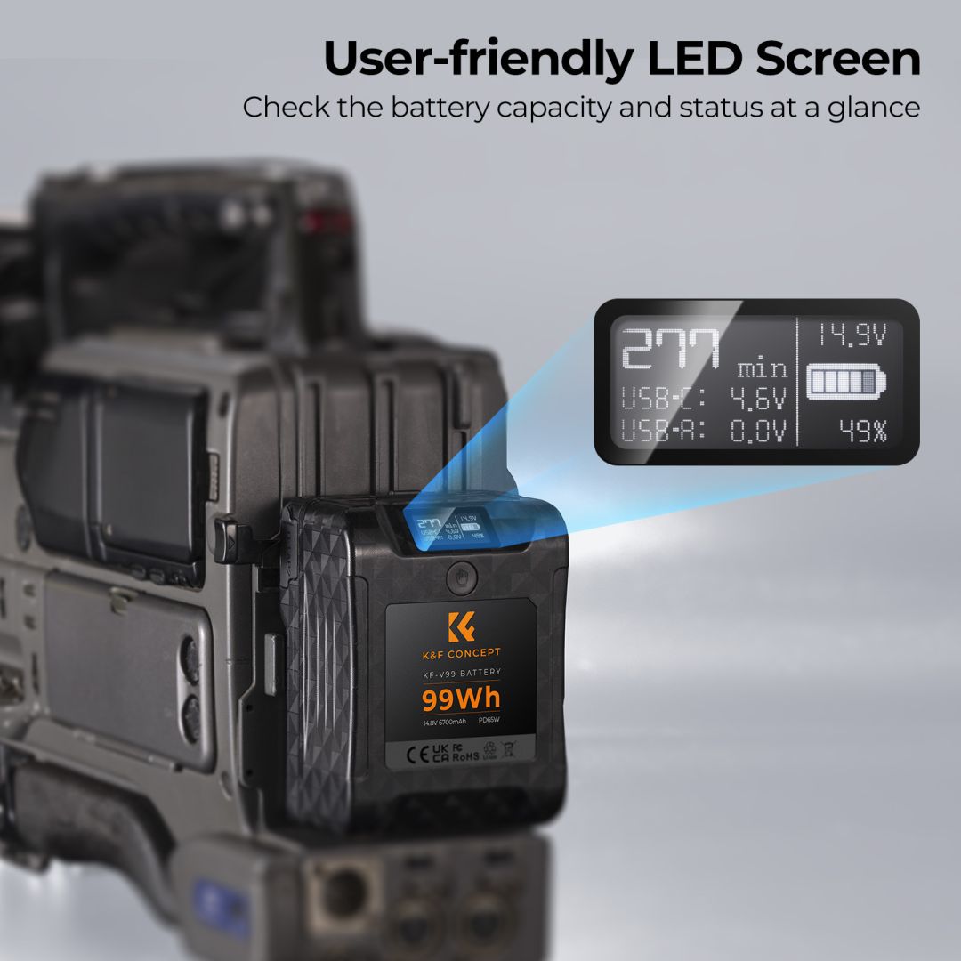 K&F Concept V-Mount 6700mAh Powerbank Black