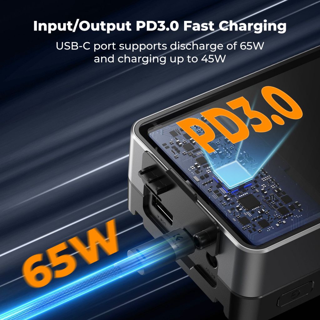 K&F Concept V-Mount Mini Pro 3400mAh Powerbank Black