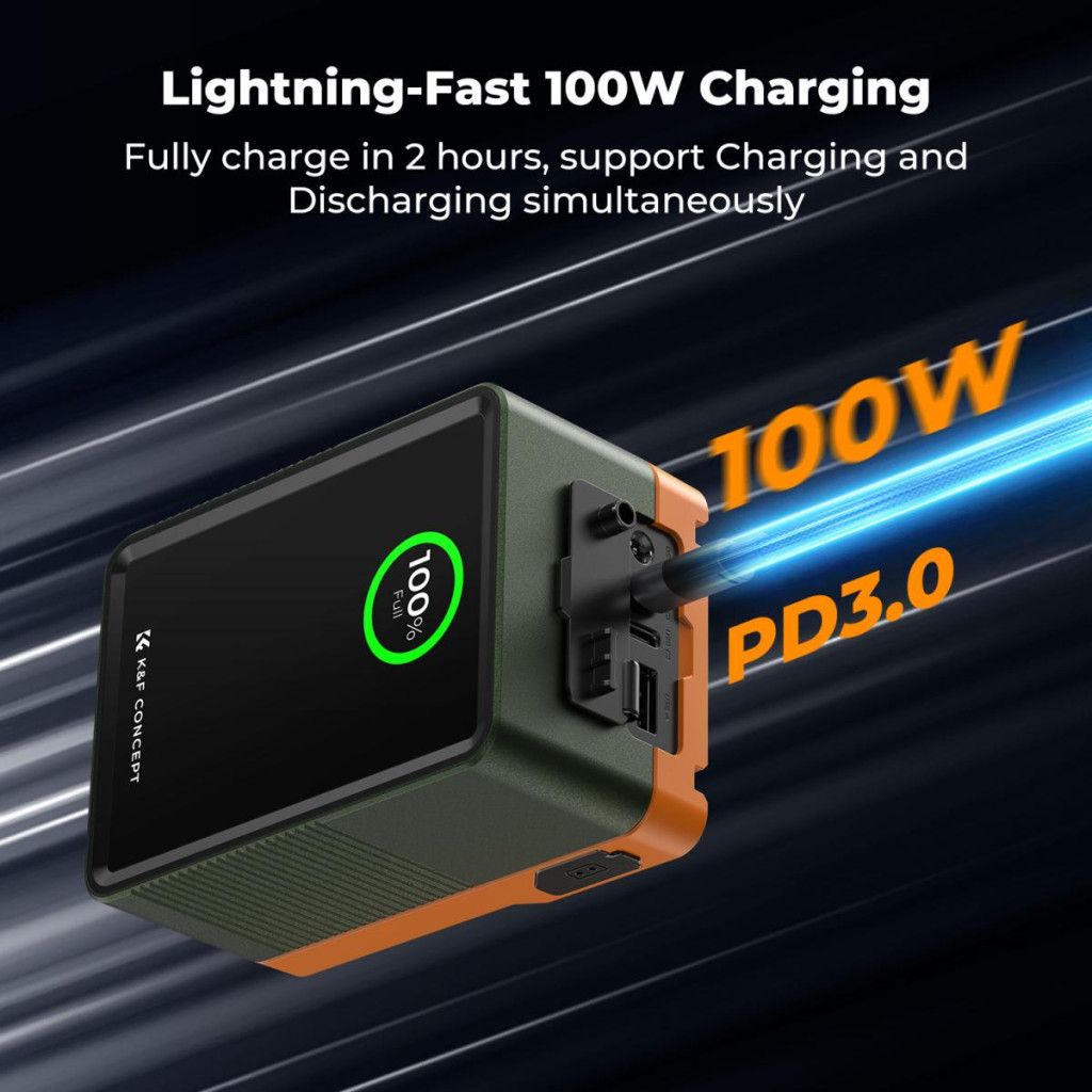 K&F Concept V-Mount Mini Pro 6700mAH Powerbank Green