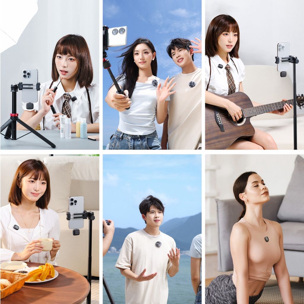 Ulanzi A30 vezeték nélküli Mini lavalier mikrofon 2 mikrofon és 1 vevő usb-c lighting Black