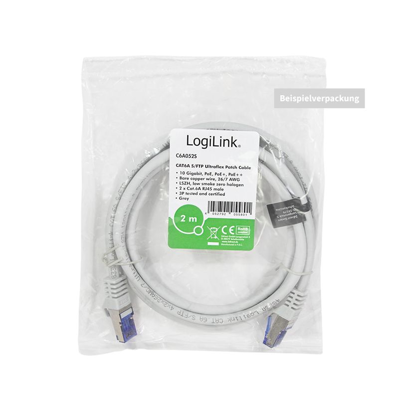 Logilink CAT6A S-FTP Patch Cable 1,5m Grey