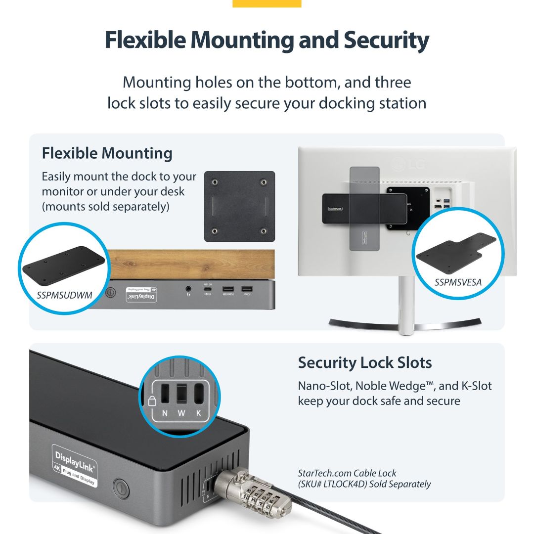 Startech DK30C2DPEPRUE Triple-Monitor USB-C Docking Station