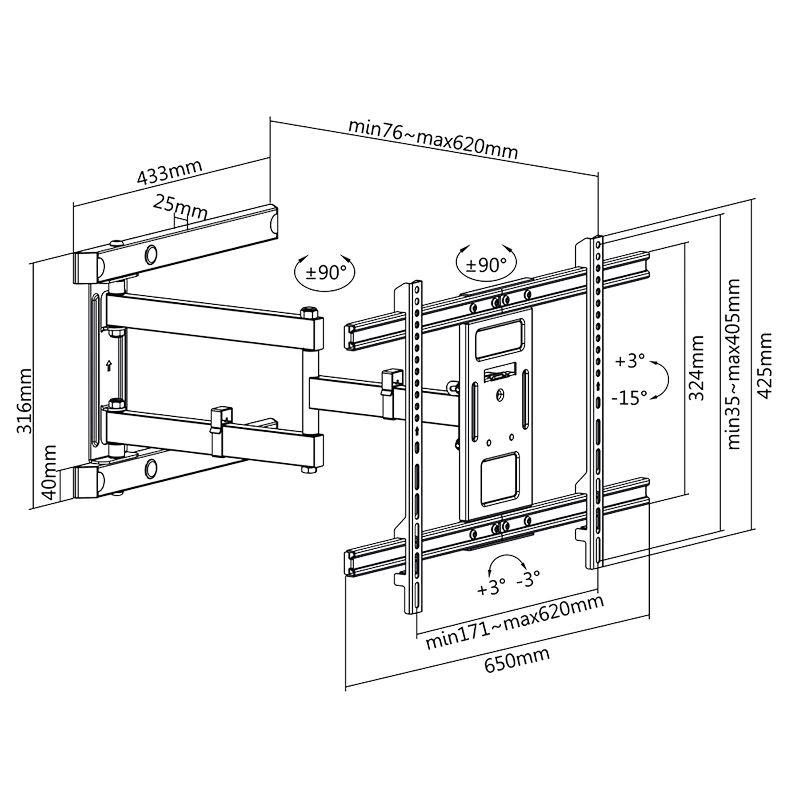 Logilink BP0113 TV wall mount 37–80