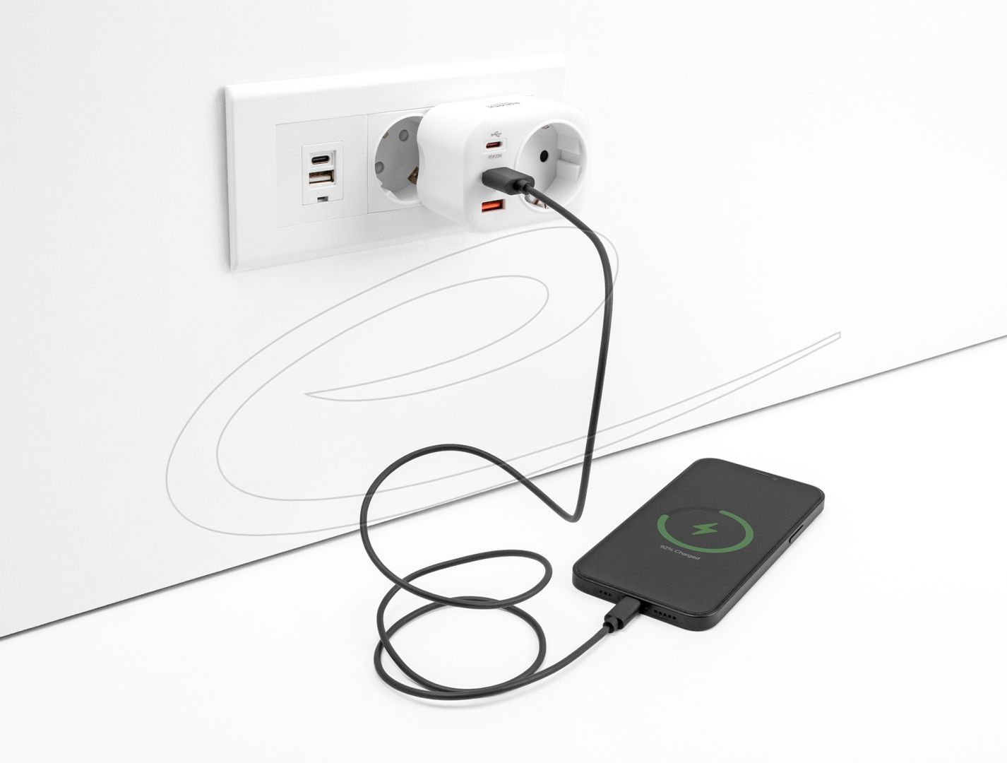 DeLock Power Socket with childproof lock and USB PD charger 20W