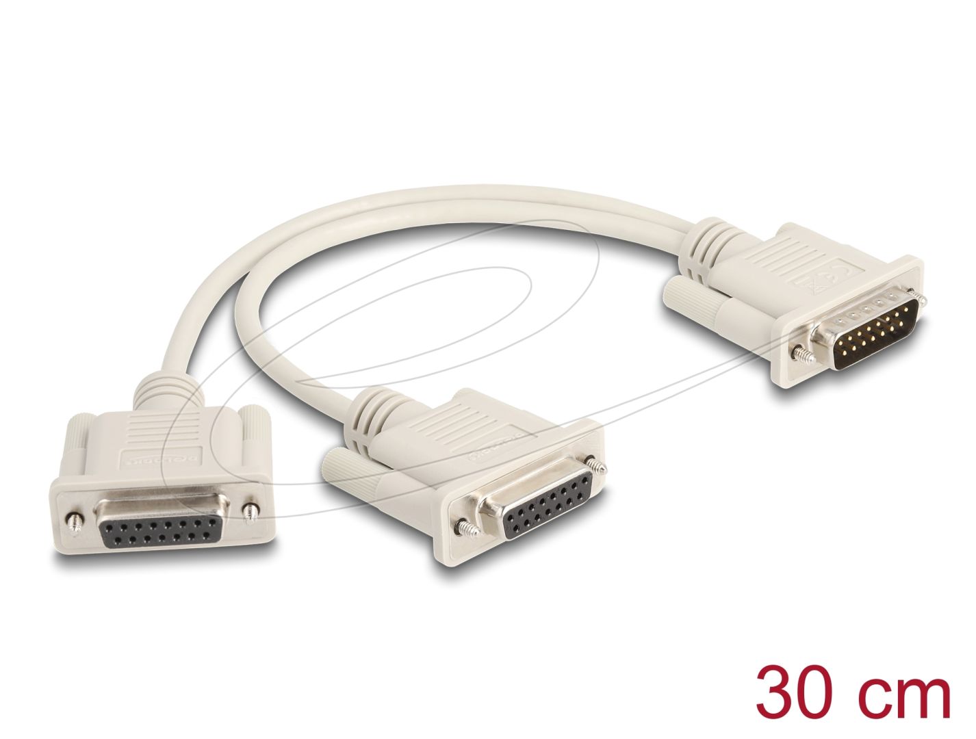 DeLock Adapter Y-Cable Splitter D-Sub 15 pin male to 2 x D-Sub 15 pin female with screws 30cm
