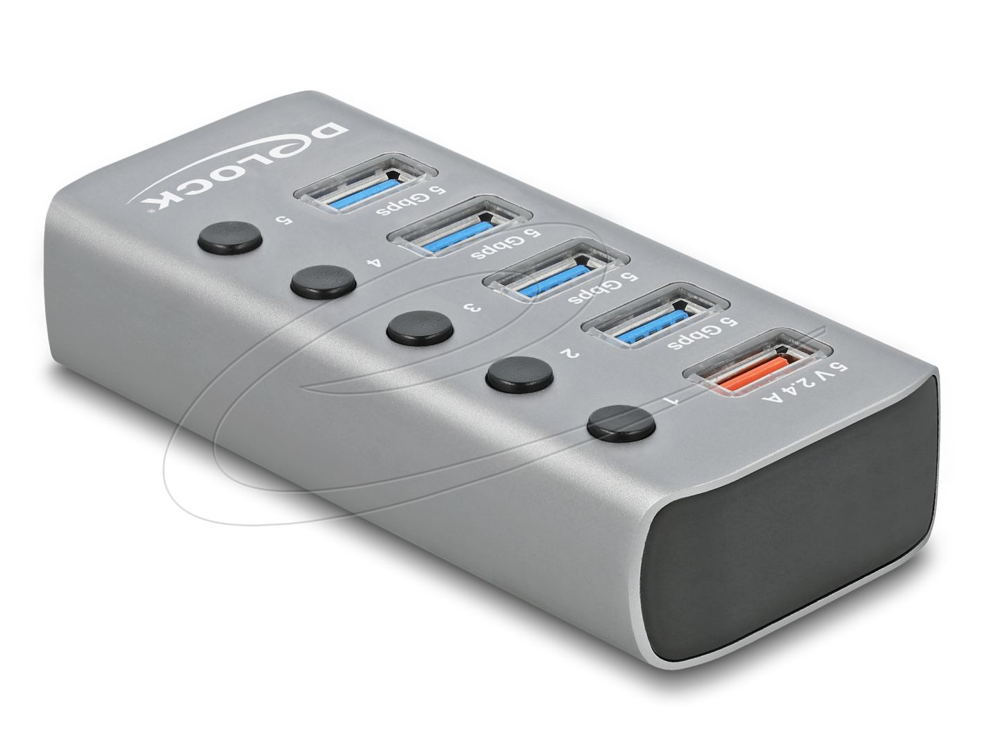 DeLock USB 5 Gbps Hub with 4 Ports + 1 Fast Charging Port with Switch and Illumination