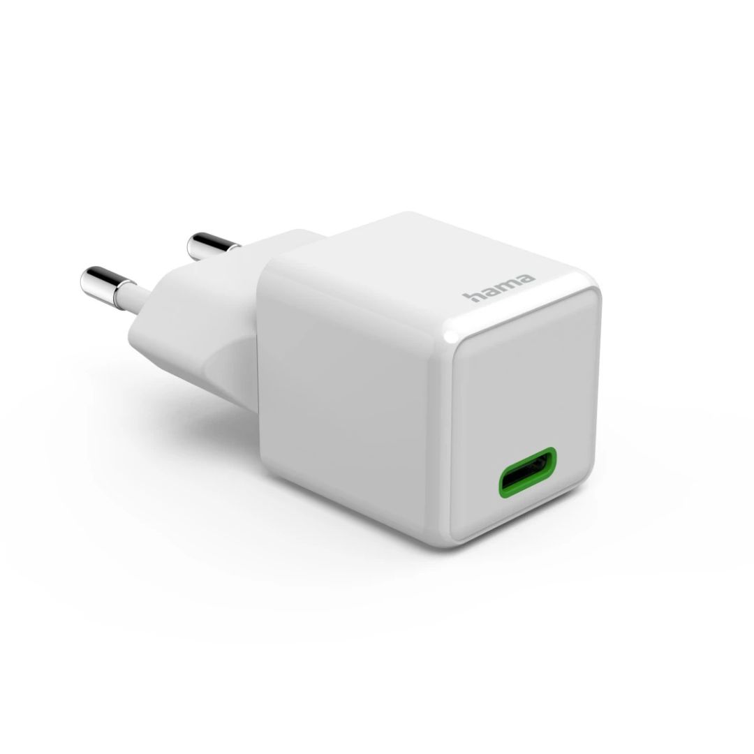 Hama Fast Charger GaN USB-C Super-Mini Charger PD 25W White