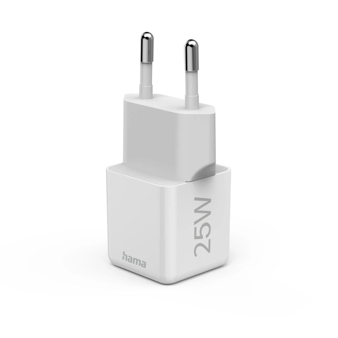 Hama Fast Charger GaN USB-C Super-Mini Charger PD 25W White