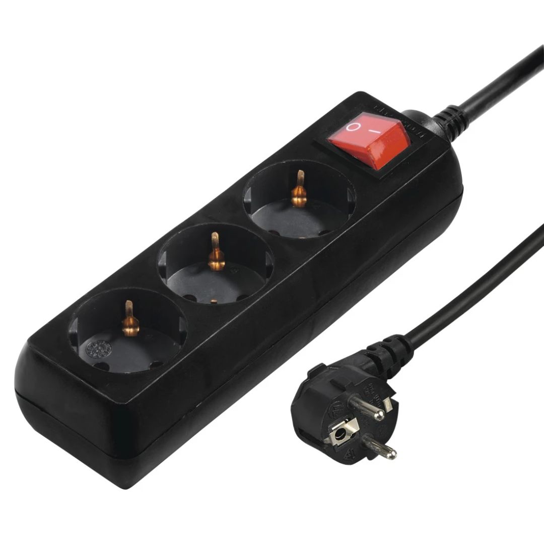 Hama Hálózati Elosztó Kapcsolóval 3DIN 5m Black