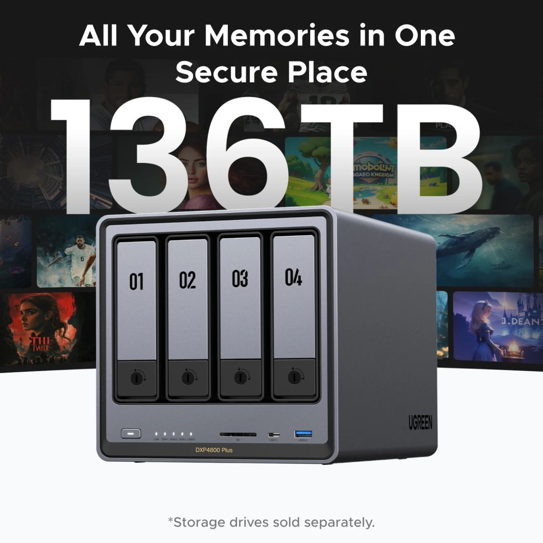 UGREEN NAS DXP4800 Plus (8GB) (4xHDD)