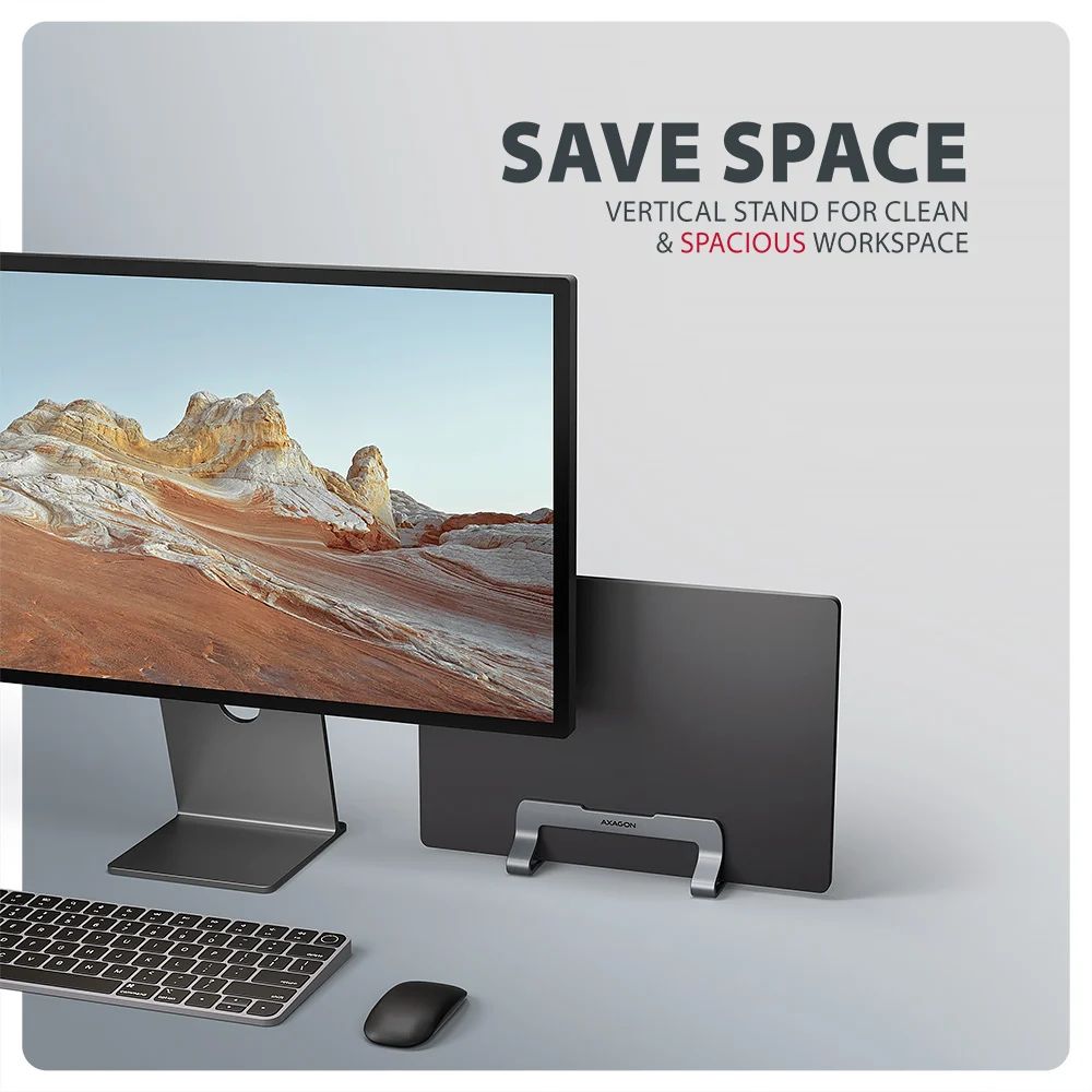 AXAGON STND-VG vertical stand for laptops and tablets Grey