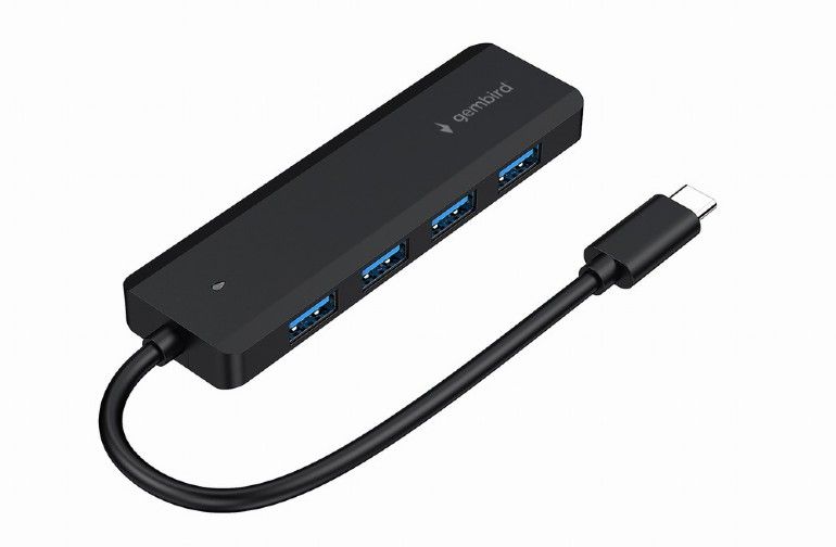 Gembird 4-portos USB3.1 Type-C HUB Black