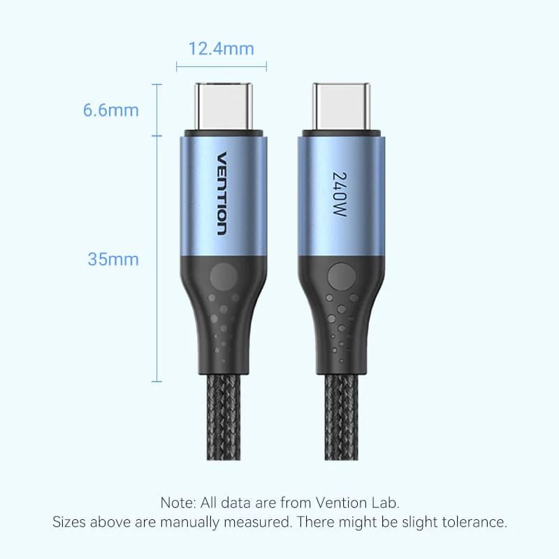 Vention USB 2.0 C Male to C Male 240W Cable 1,5m Black