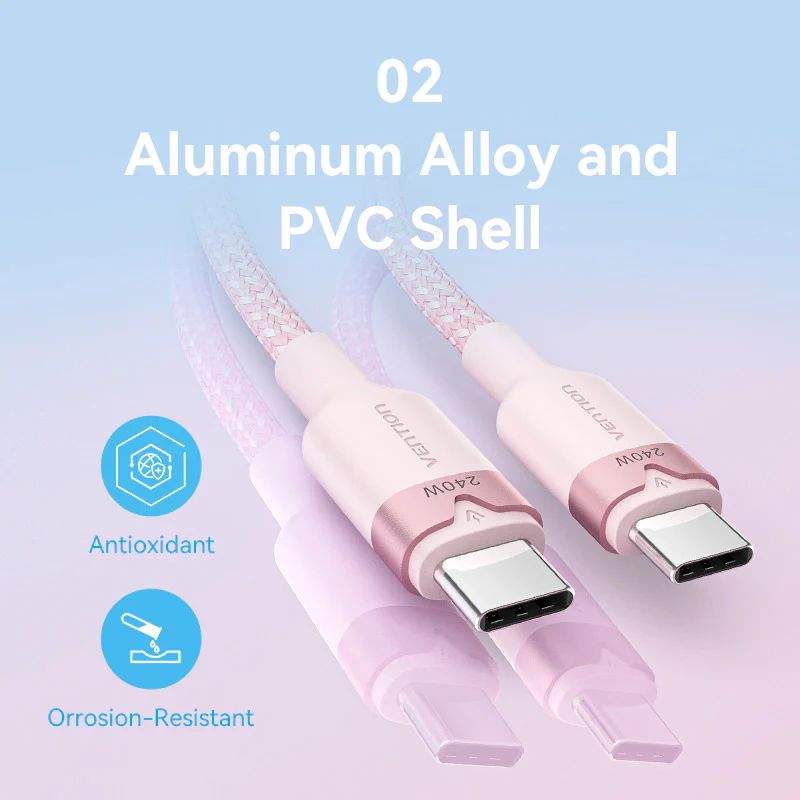 Vention USB 2.0 Type-C Male to Type-C Male 5A Cable 1m White