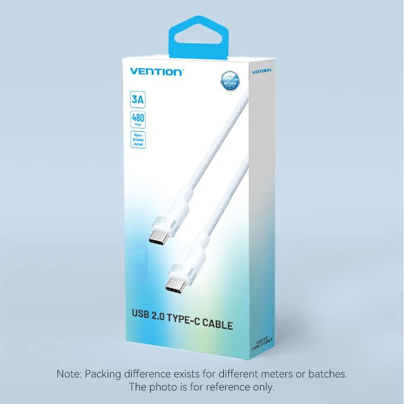 Vention USB 2.0 Type-C Male to Type-C Male 3A Cable 1m White