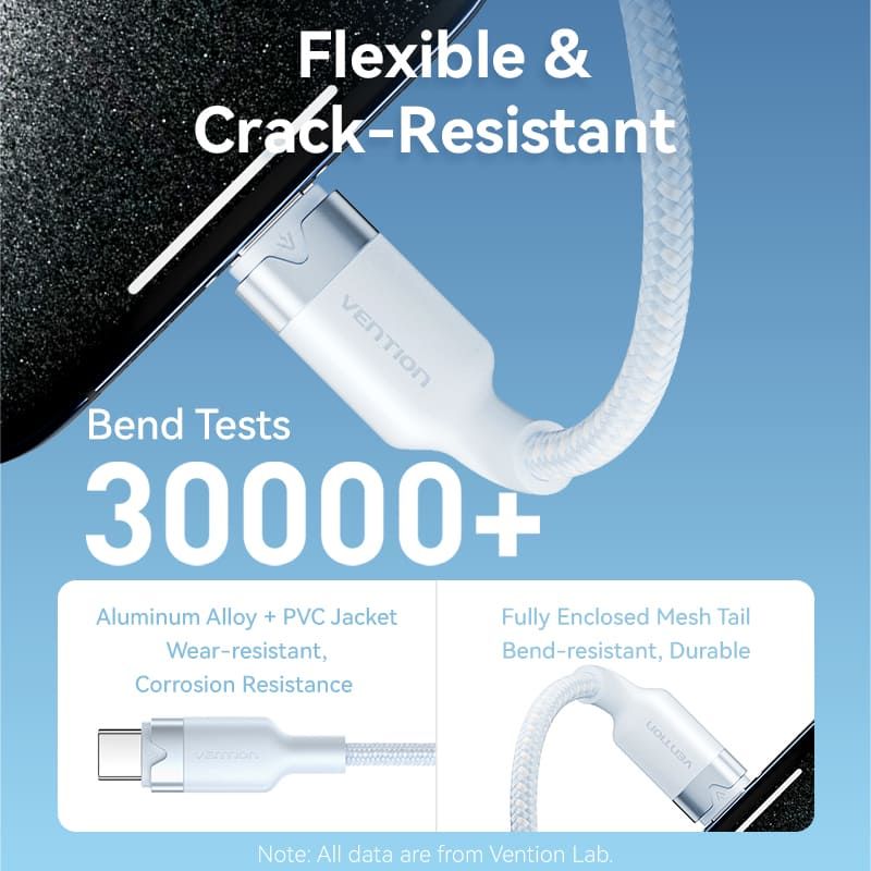 Vention USB 2.0 Type-C Male to Type-C Male 3A Cable 1m White