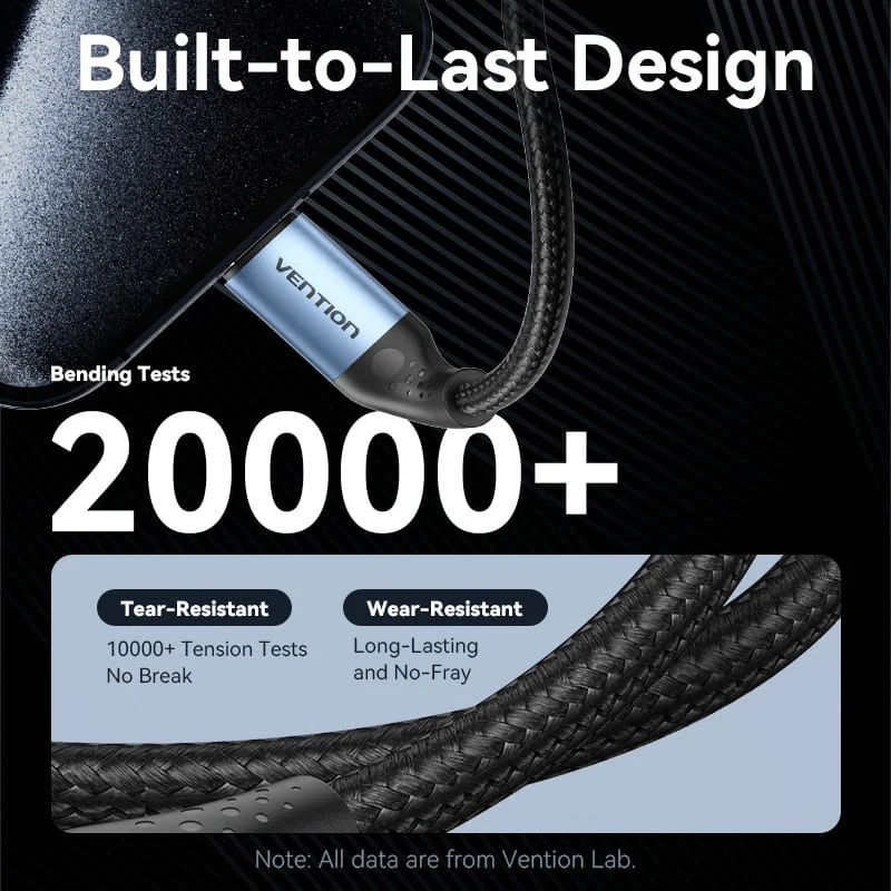 Vention USB 2.0 C Male to C Male 240W Cable 1m Black