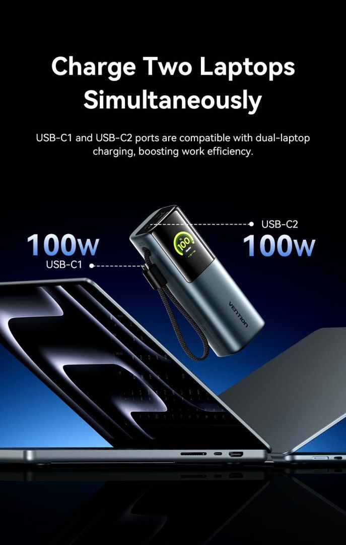 Vention Powerhive 27000mAh Power bank + cable Black