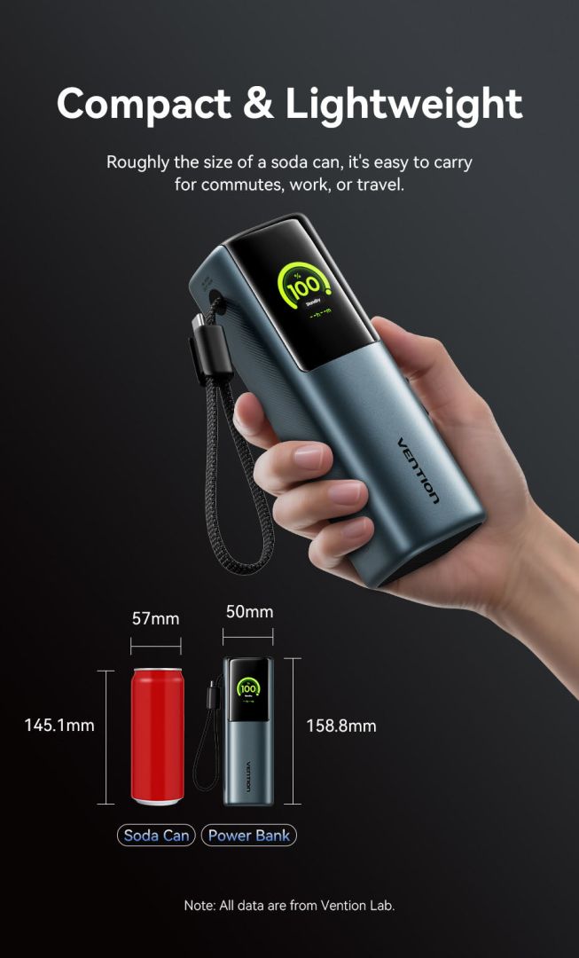 Vention Powerhive 27000mAh Power bank + cable Black