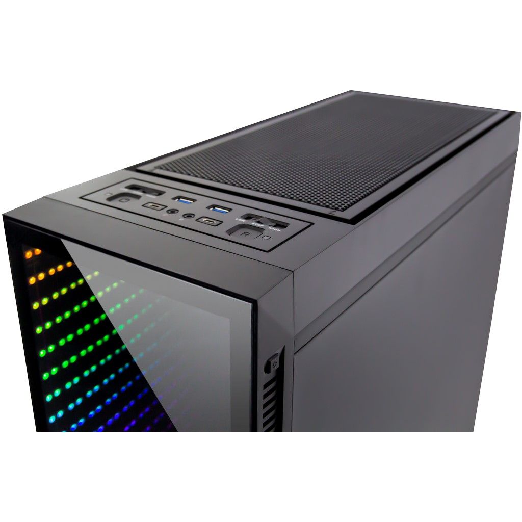 Inter-Tech X-908 Infini2 RGB Tempered Glass Black