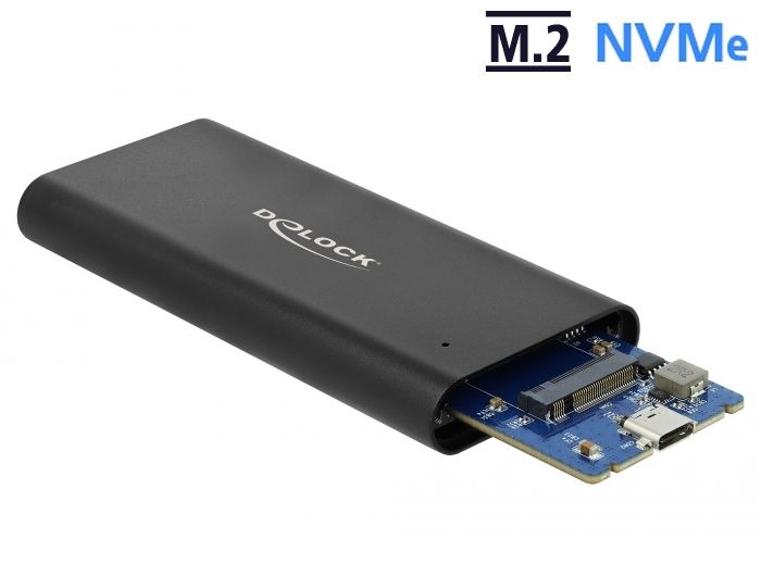 DeLock External Enclosure for M.2 NVMe PCIe SSD with SuperSpeed USB 10 Gbps (USB 3.1 Gen 2) USB Type-C female