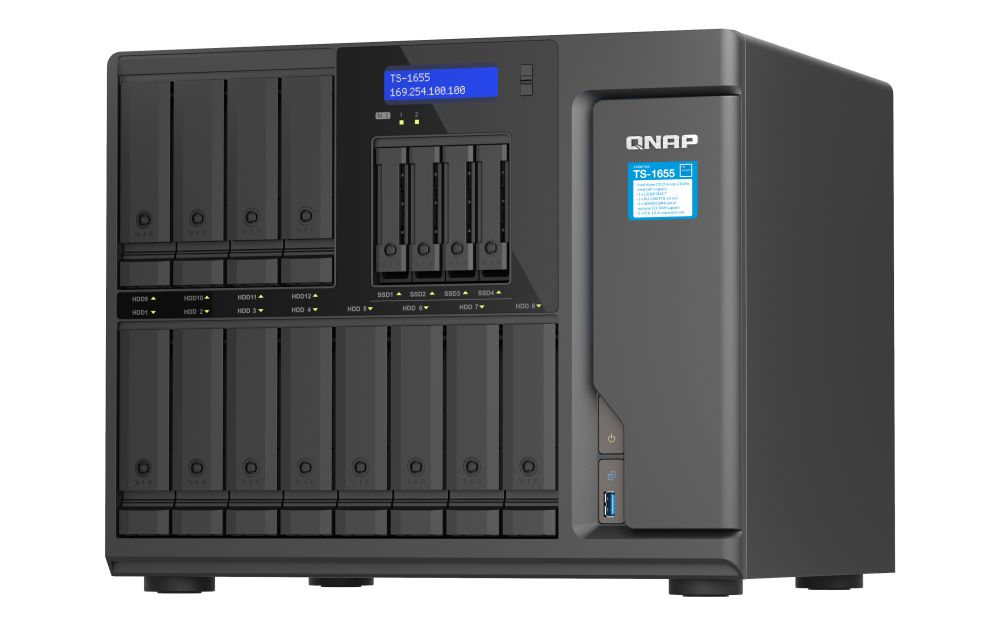 QNAP NAS TS-1655-8G (8GB) (12xHDD + 4xSSD + 2xM.2 SSD)