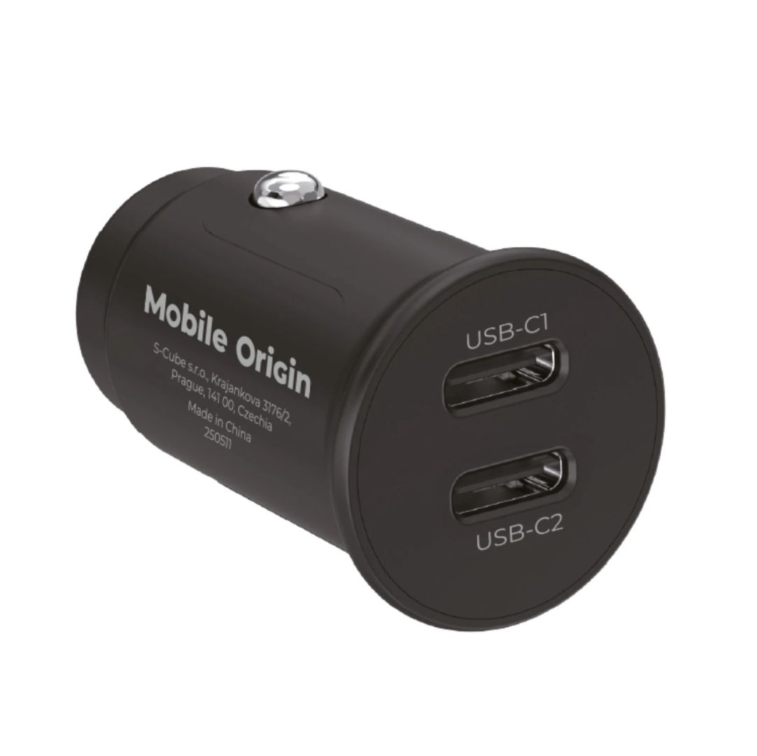 Mobile Origin 30W Super Car Charger CA20 - 2x USB-C Black