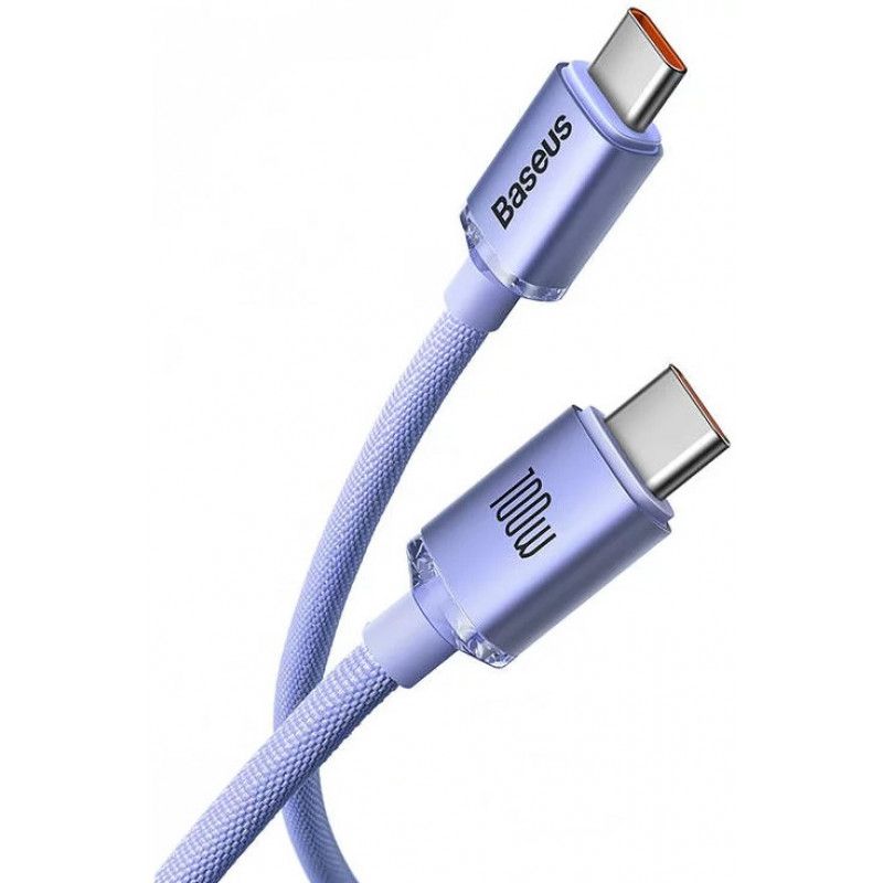 Baseus Crystal Shine USB-C - USB-C 100W 1,2m Cable Purple