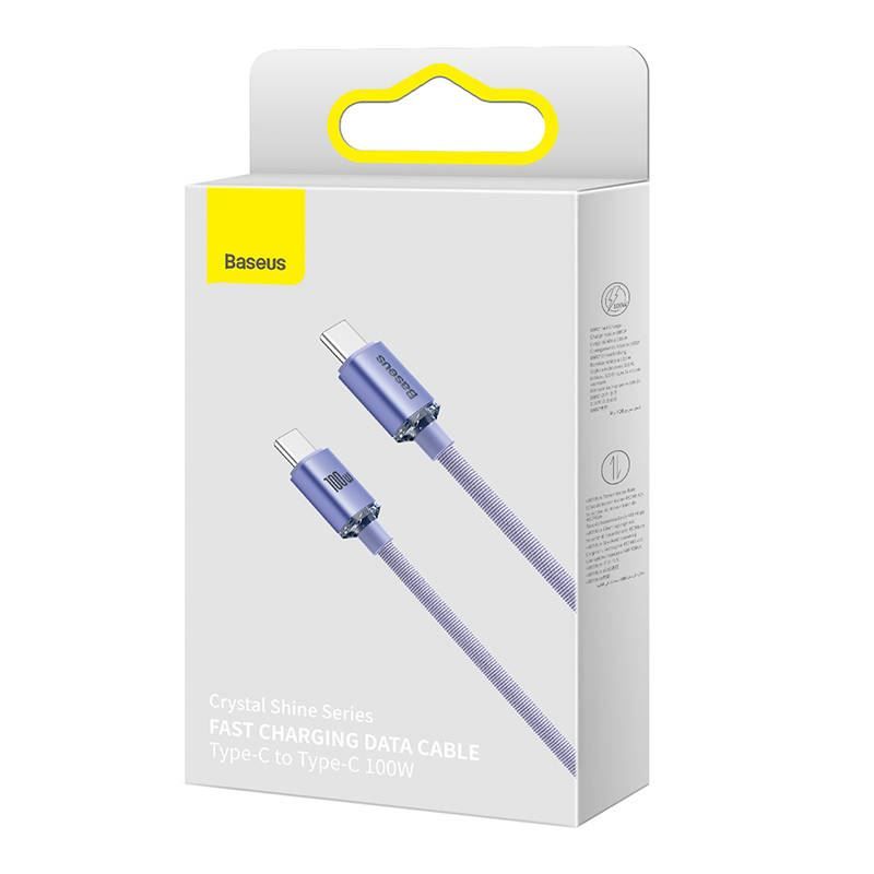 Baseus Crystal Shine USB-C - USB-C 100W 1,2m Cable Purple