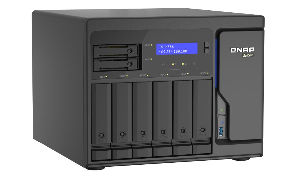 QNAP NAS TS-H886-D1602-8G (8GB) (6xHDD + 2xSSD + 2xM.2 SSD)