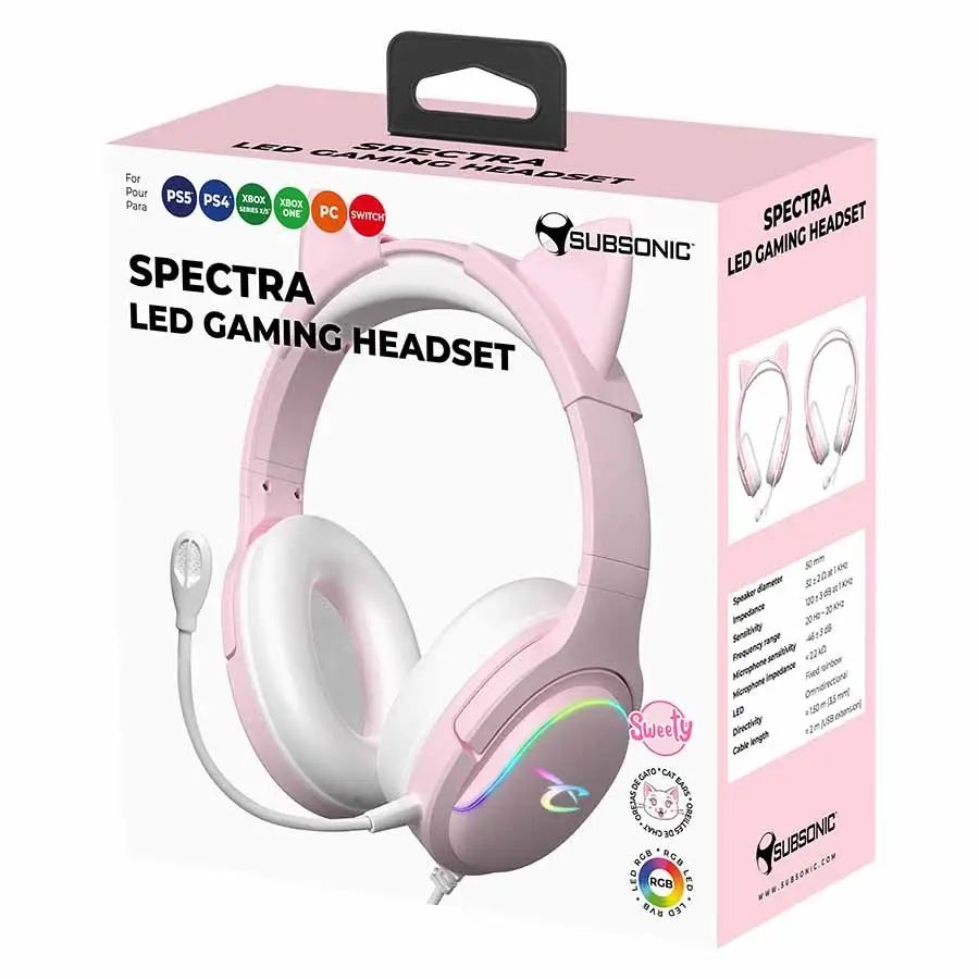 Subsonic Multi Spectra Gamer Headset Pink