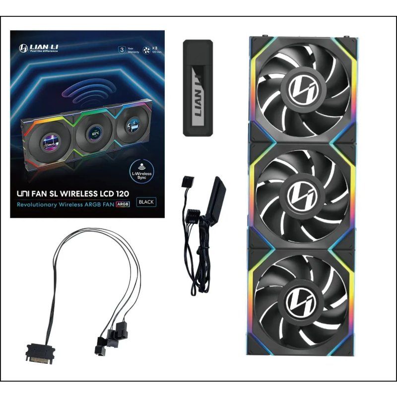 Lian Li UNI FAN SL Wireless LDC 120 Black (3-Pack)