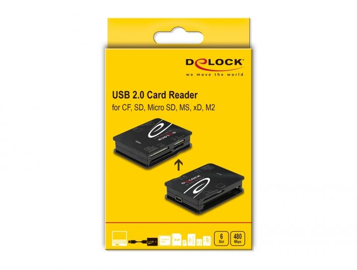 DeLock USB 2.0 Card Reader Black