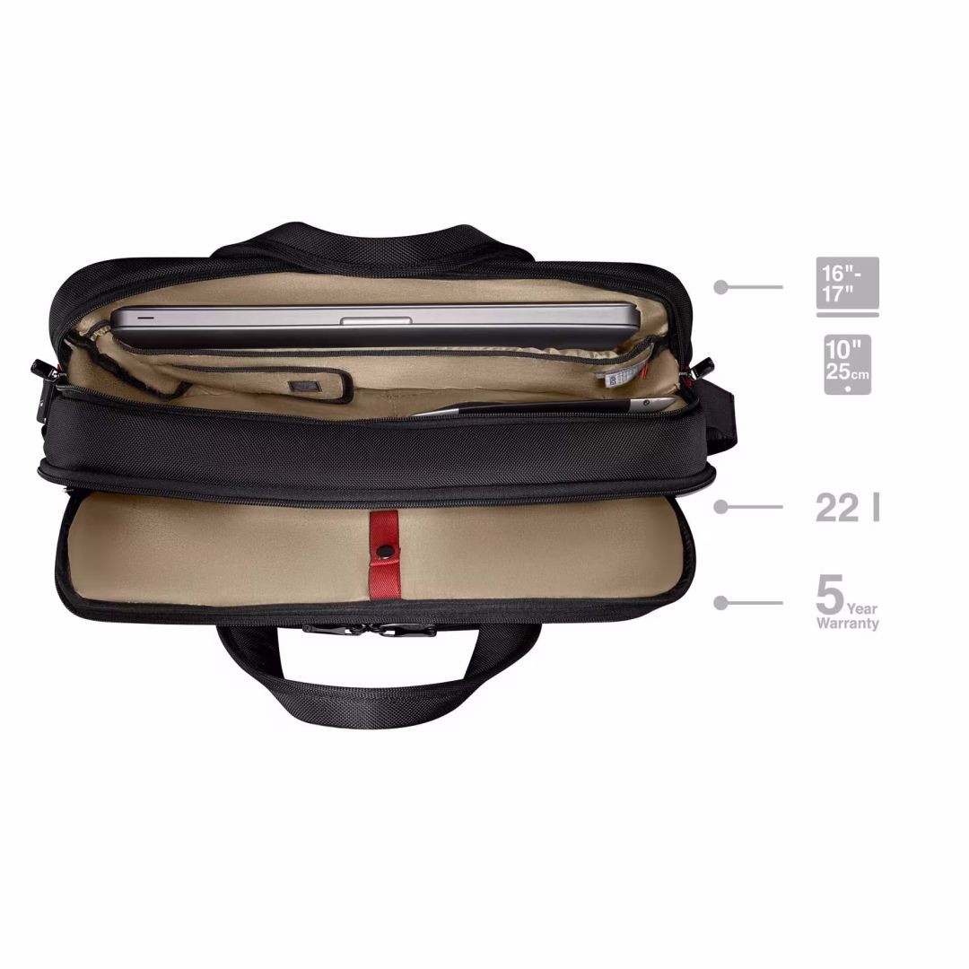 Wenger Icons Meteor 16-17″ Laptop Briefcase Black