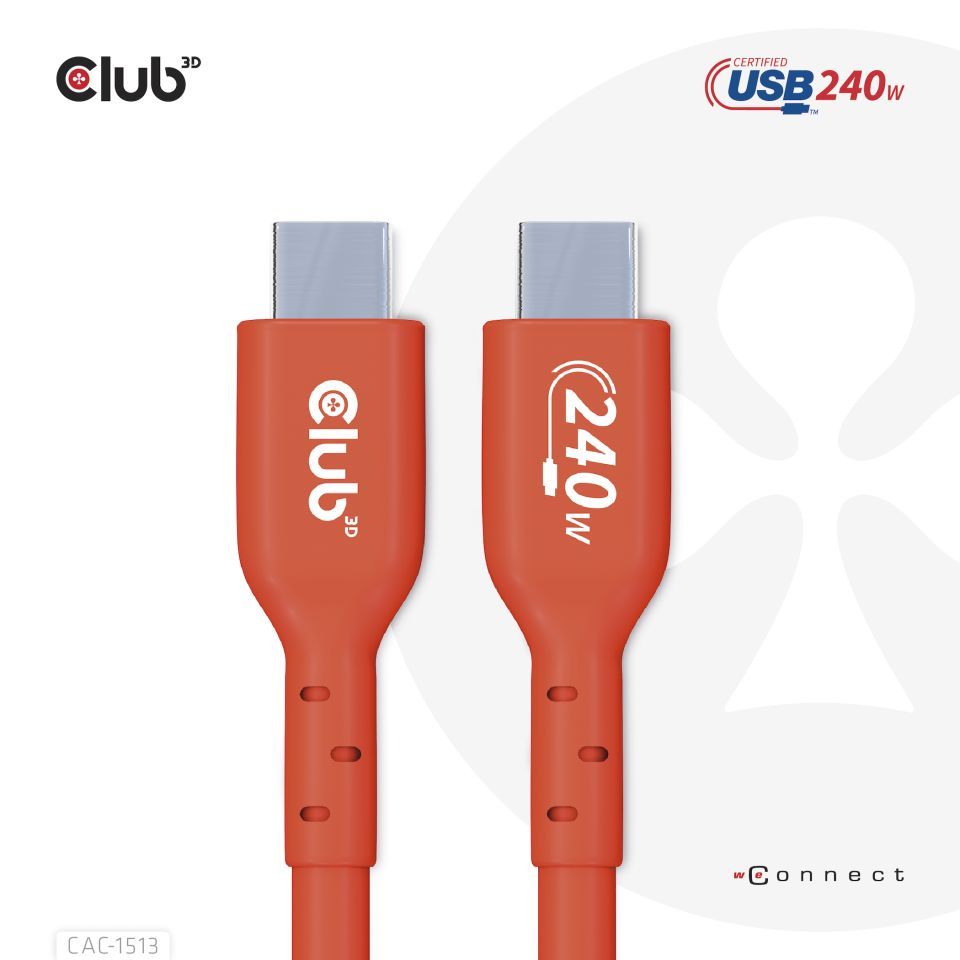 Club3D USB2 Type-C cable 3m Red