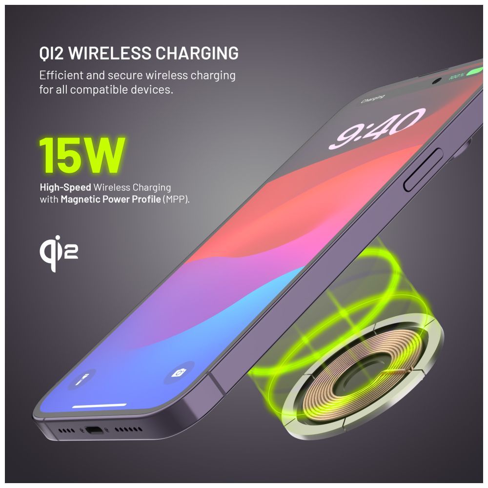 FIXED MagZen 10 Oi2 10000 mAh külső akkumlátor, titán