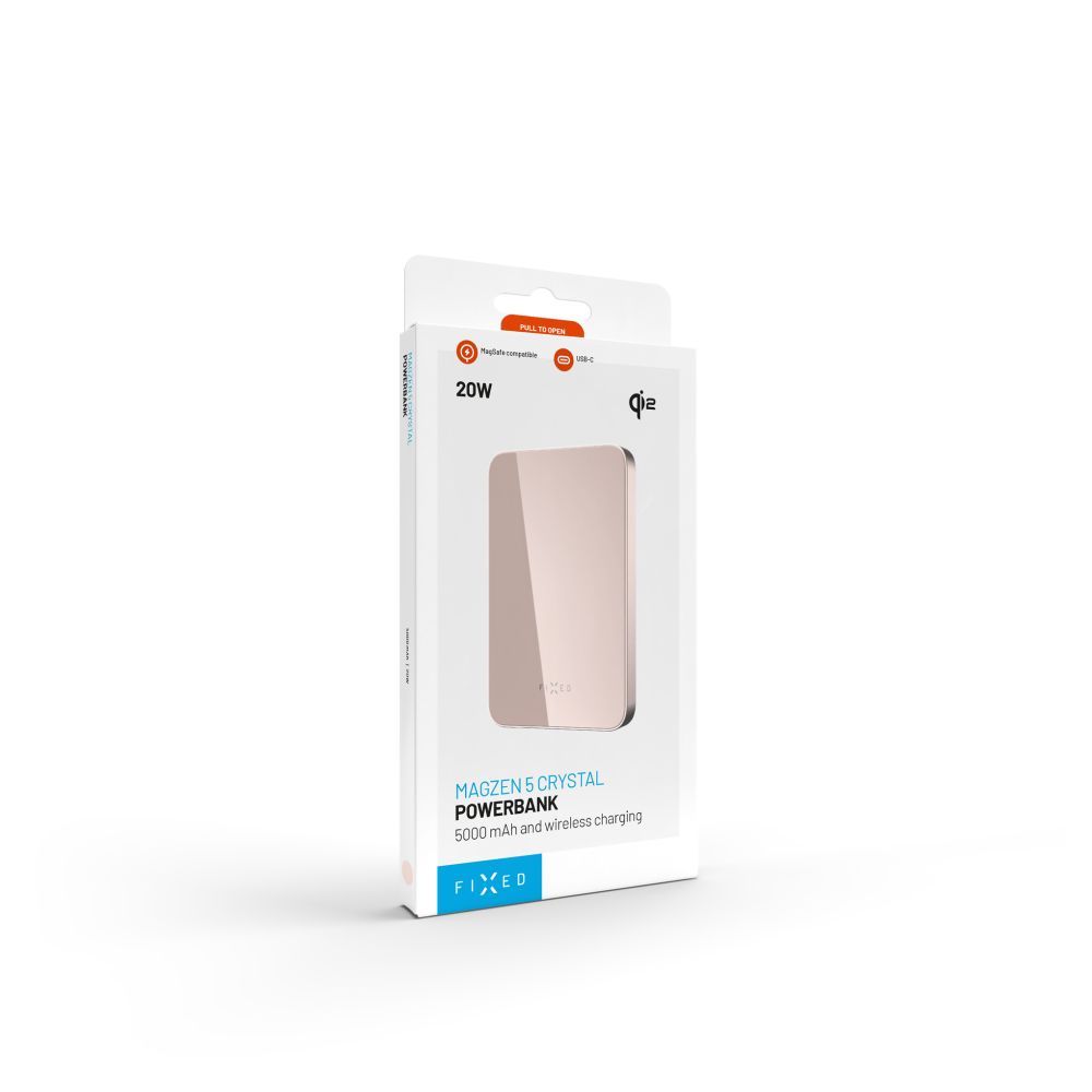 FIXED MagZen 5 Qi2 külső akkumlátor 5000 mAh, rózsaszín