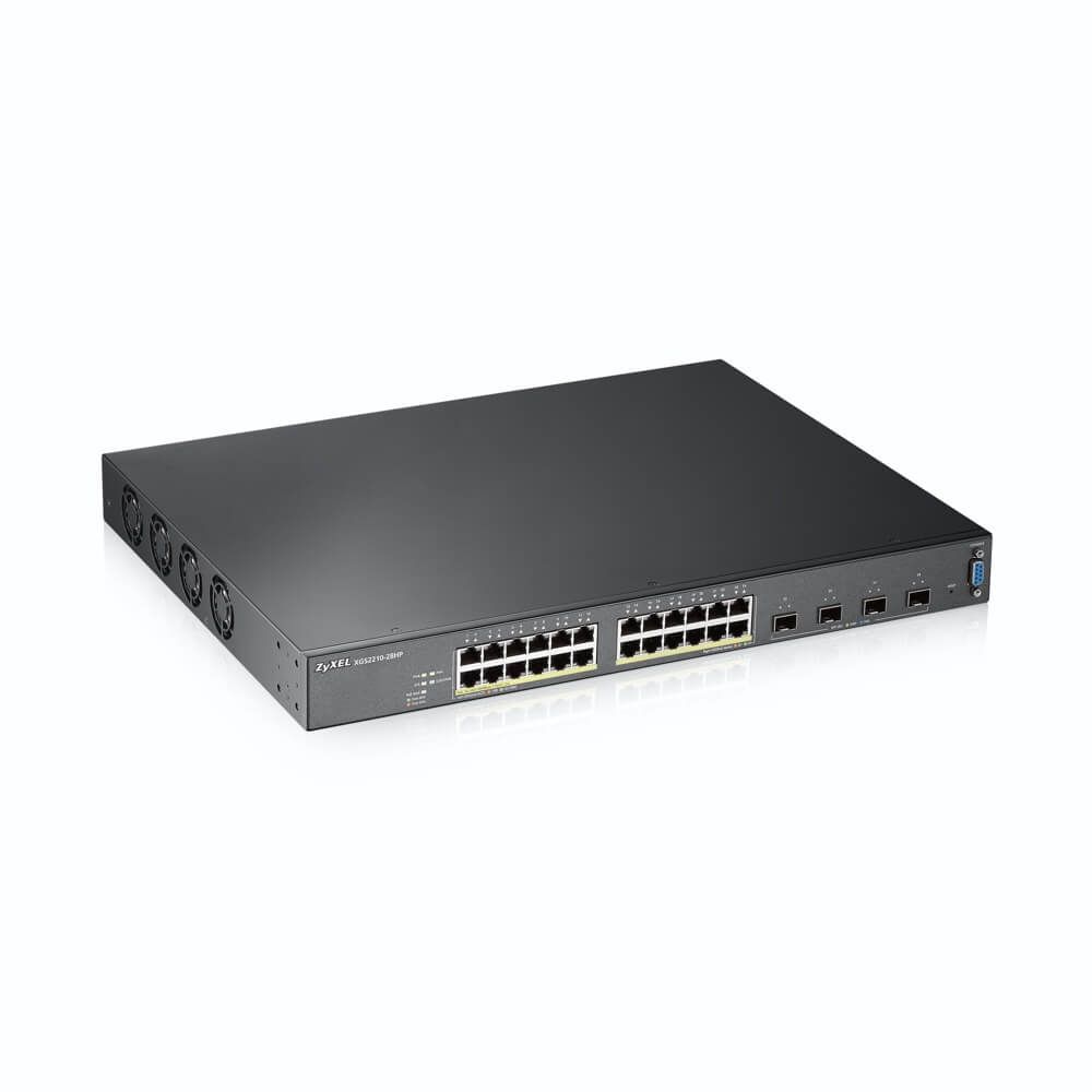 ZyXEL XGS2210-28HP 24-port GbE Layer 3 Access PoE Switch with 10GbE Uplink