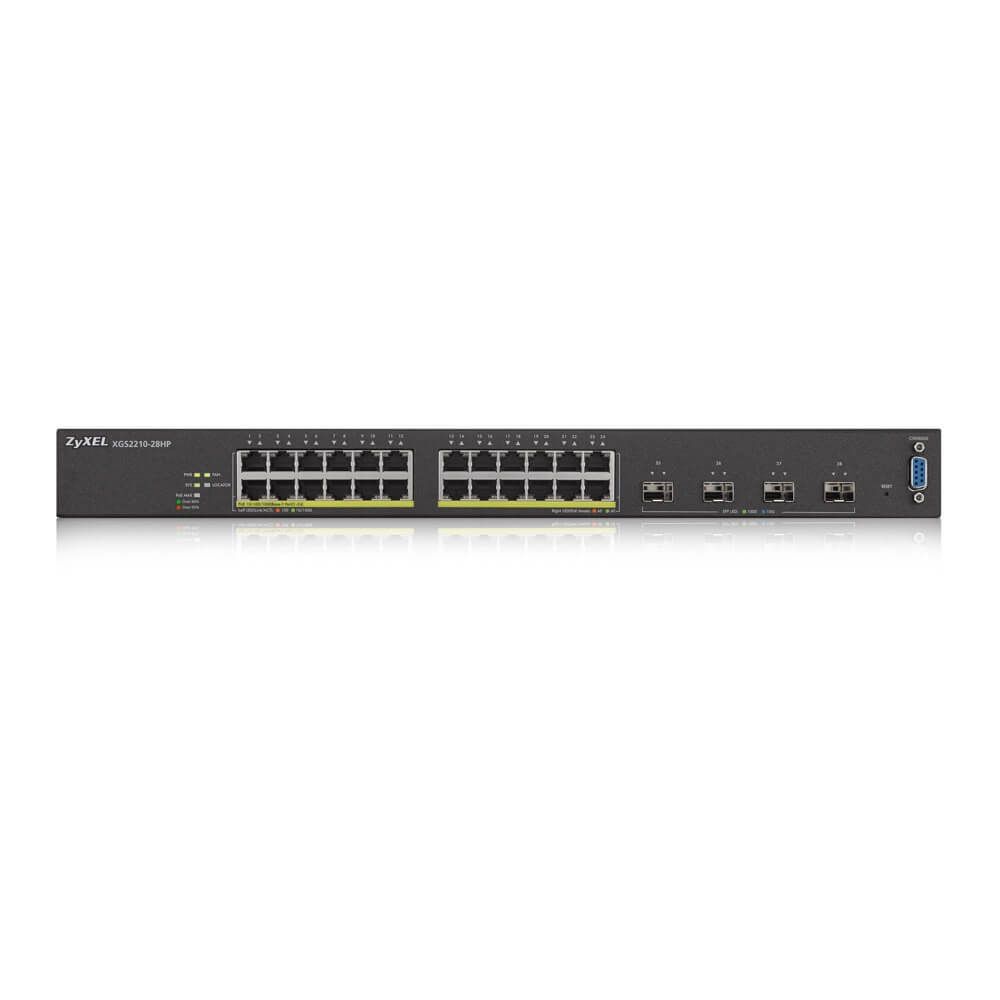 ZyXEL XGS2210-28HP 24-port GbE Layer 3 Access PoE Switch with 10GbE Uplink