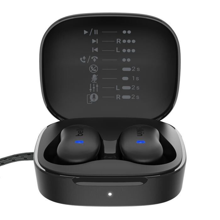 Belkin SoundForm Anywhere True Wireless Earbuds Black