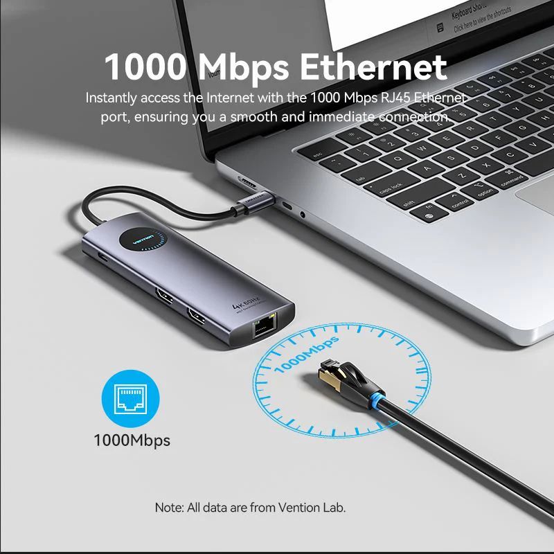 Vention 9-in-1 USB-C MST Docking Station Black