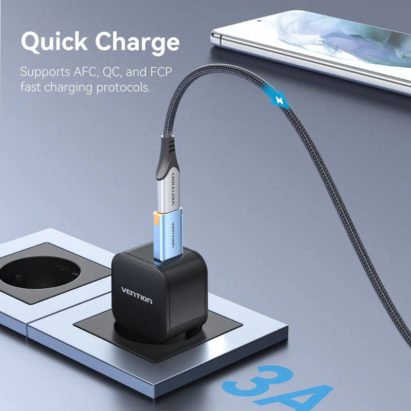 Vention USB 3.1 Type-A Male to USB-C Female Adapter Blue