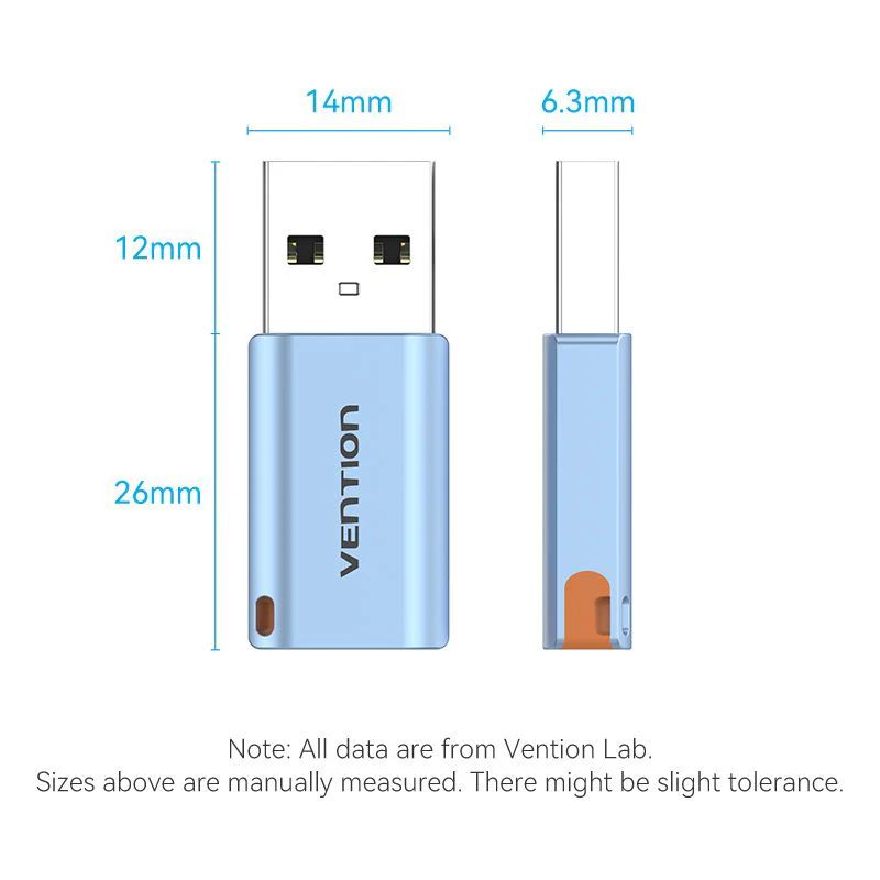 Vention USB 3.1 Type-A Male to USB-C Female Adapter Blue