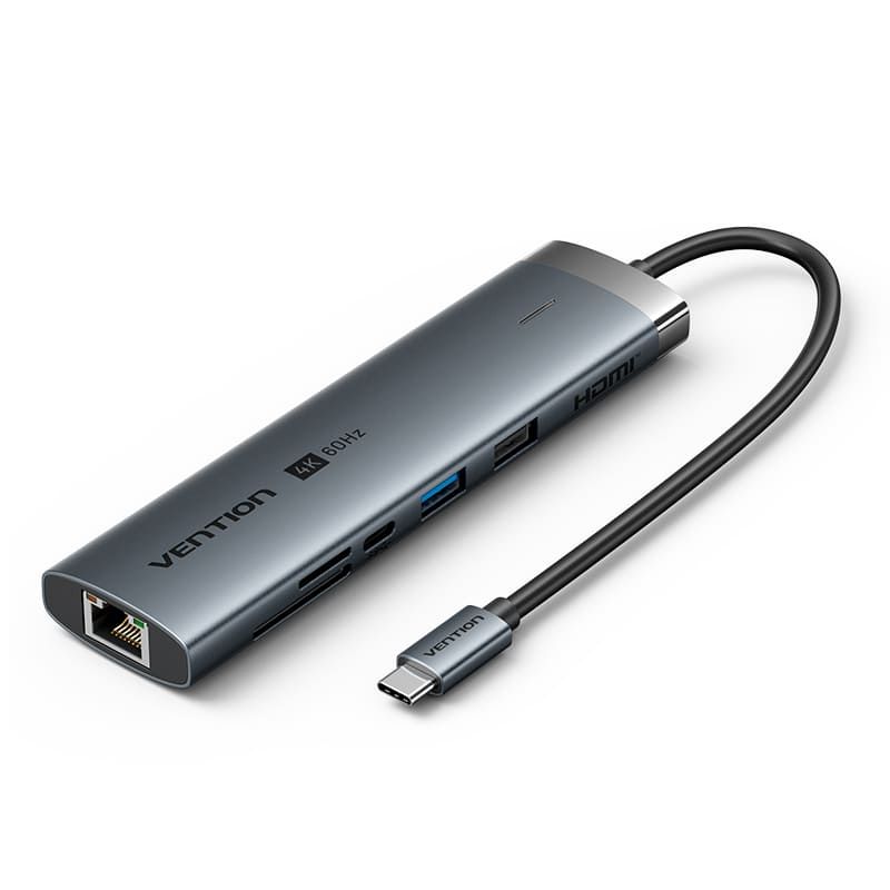 Vention 8-in-1 USB-C Docking Station Grey