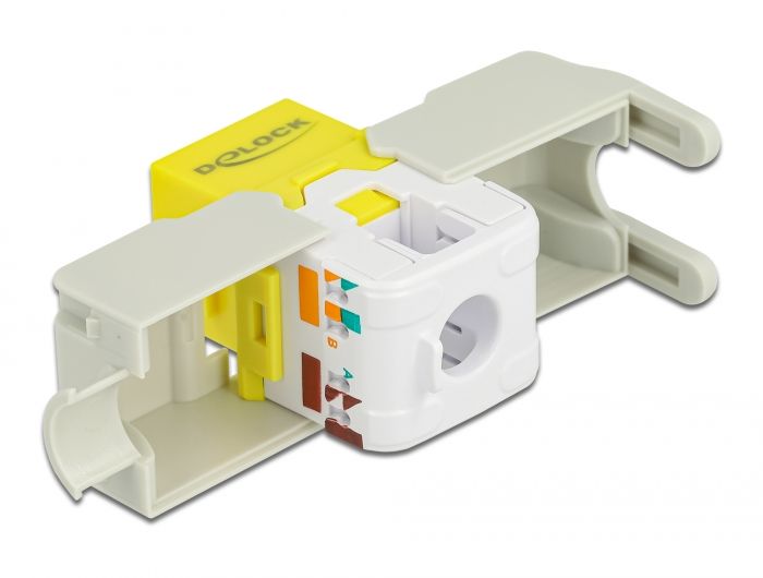DeLock Keystone Module RJ45 jack > LSA Cat.6 UTP Yellow