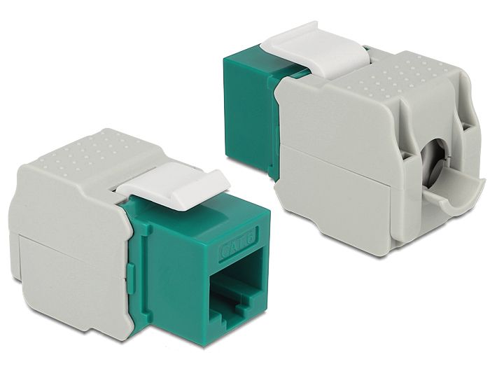 DeLock Keystone Module RJ45 jack > LSA Cat.6 UTP Green